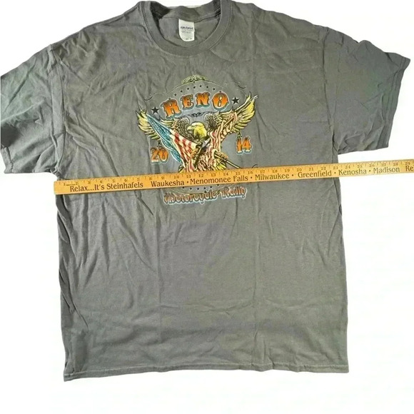 Motorcycle Rally Reno 2014 Graphic Tee Gray Shirt Size XL - Picture 4 of 9